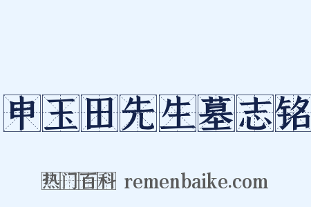 申玉田先生墓志铭是什么意思的图片